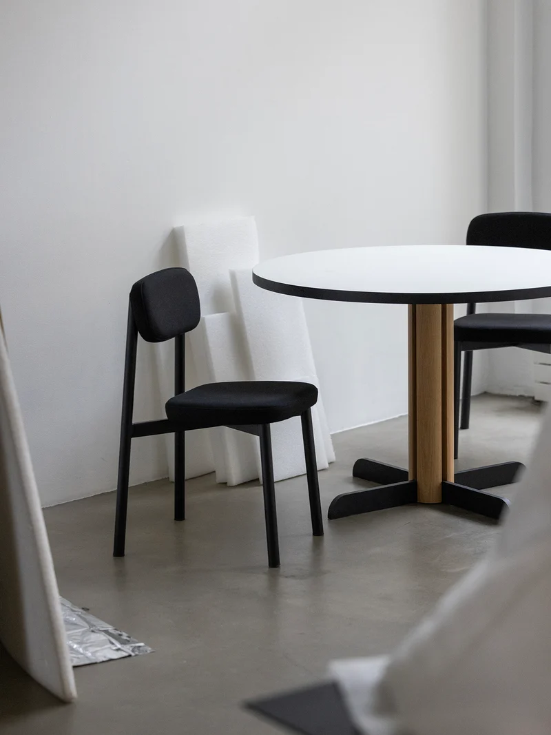 Table de repas Toucan Round blanc - chêne DT1941