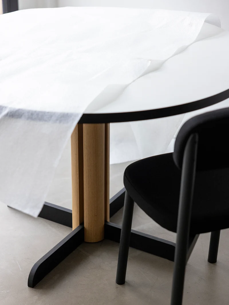 Table de repas Toucan Round blanc - chêne DT1941