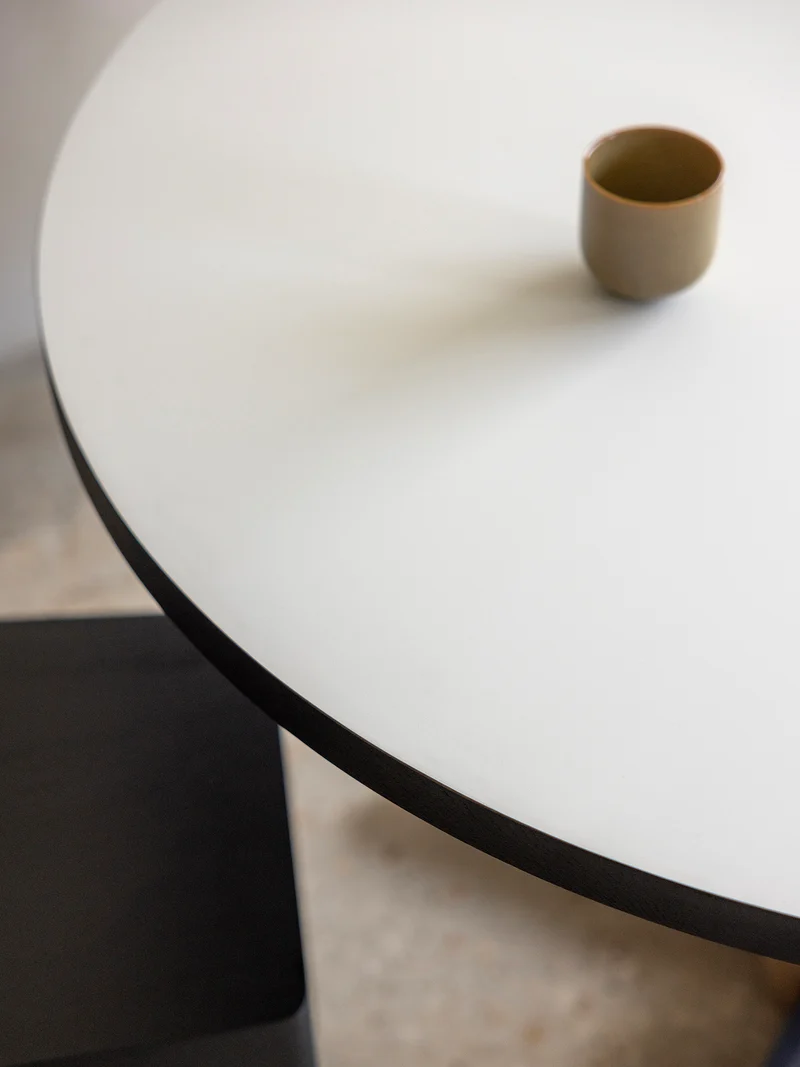 Table de repas Toucan Round blanc - chêne DT1941