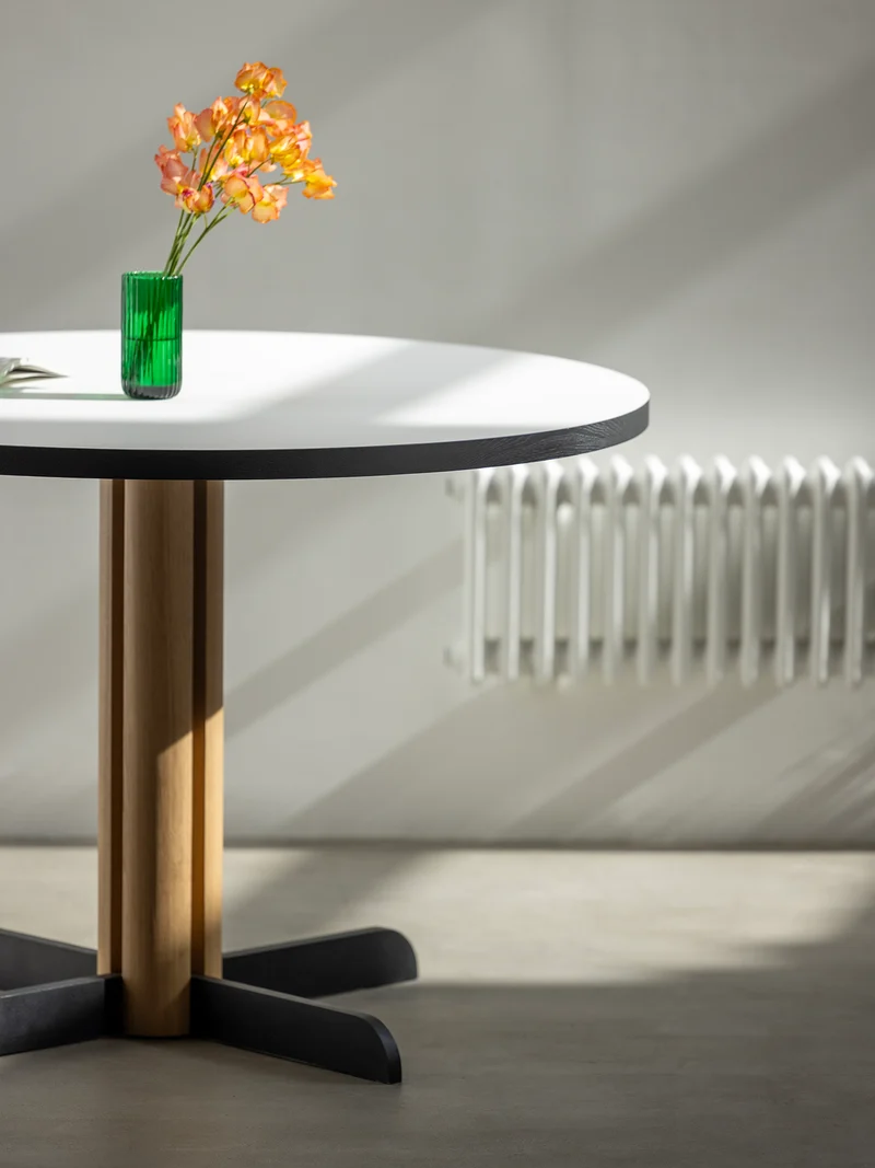 Table de repas Toucan Round blanc - chêne DT1941