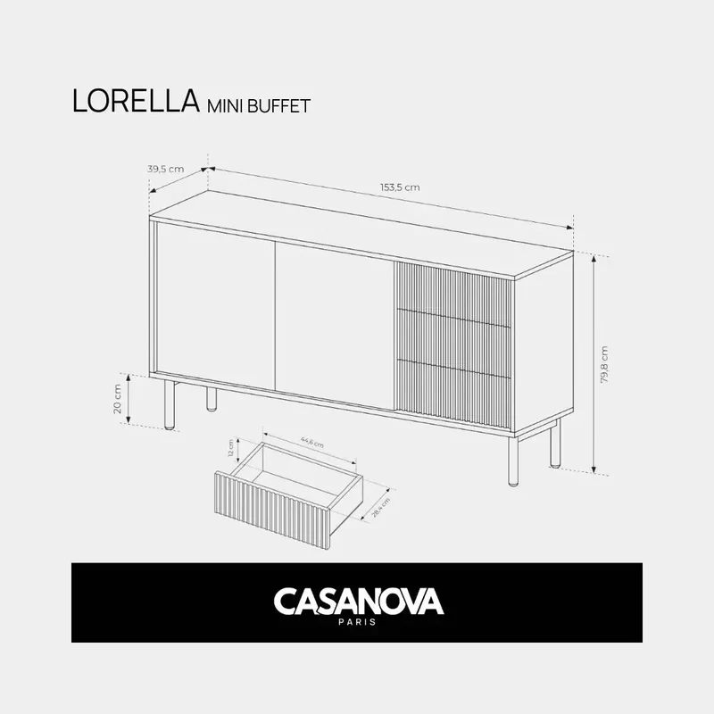 LORELLA - Ensemble mini Buffet & TV