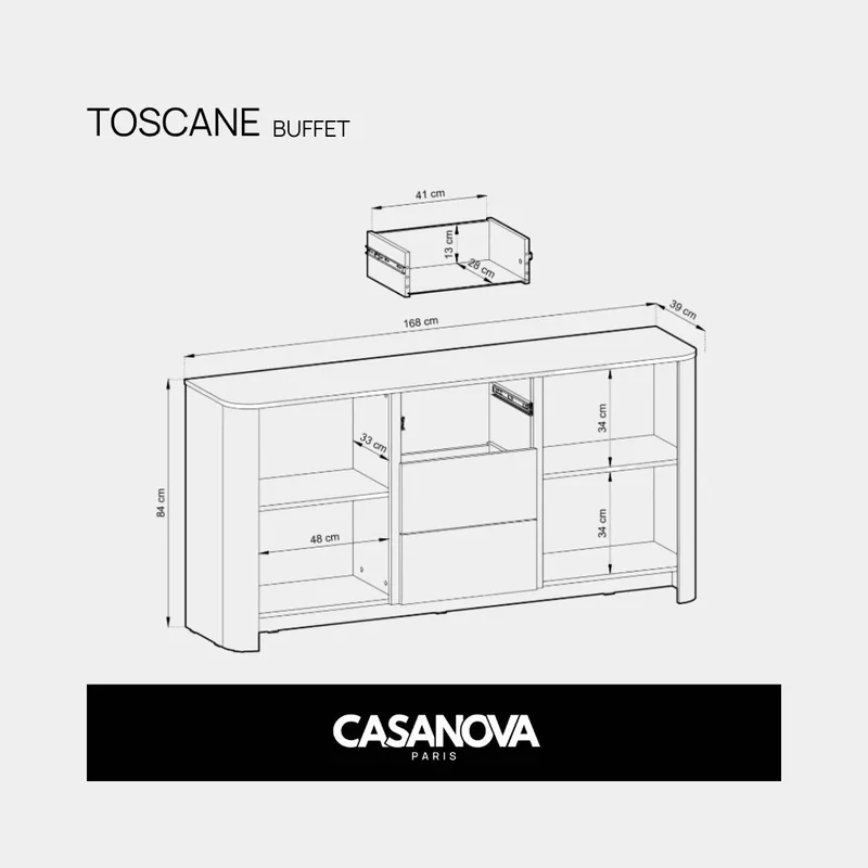 TOSCANE - Ensemble Buffet & TV