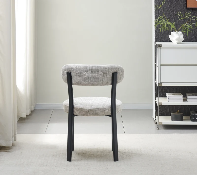 Chaise Naya pied noir / tissu marbella beige
