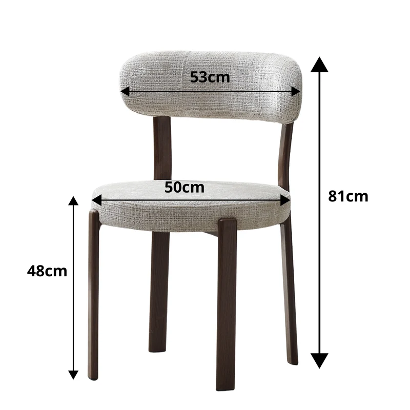 Chaise Naya pied noir / tissu marbella beige
