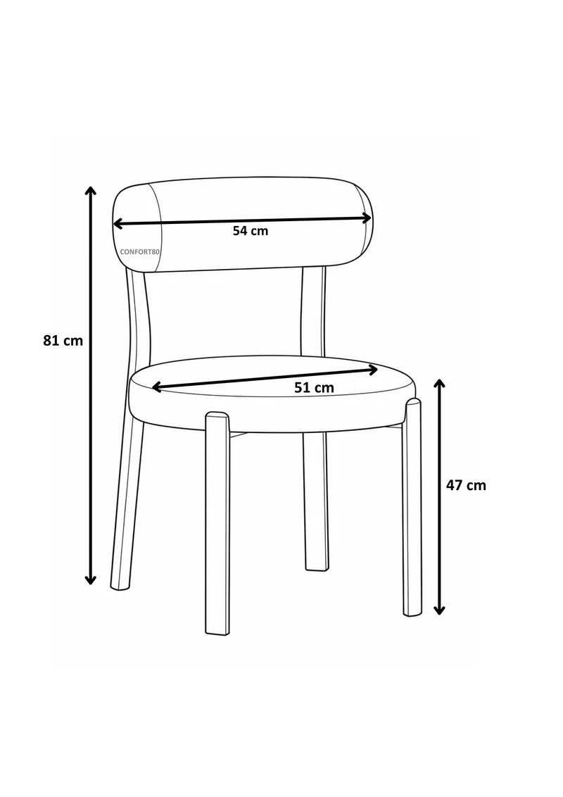Chaise Naya pied noyer / tissu Marron