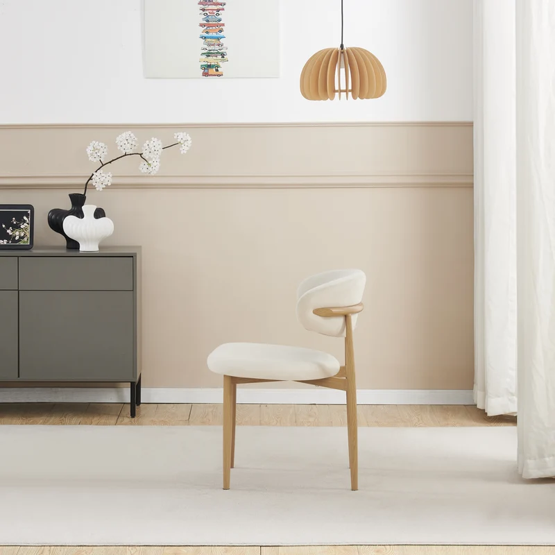 Chaise Boheme pieds couleurs hêtre tissu velours