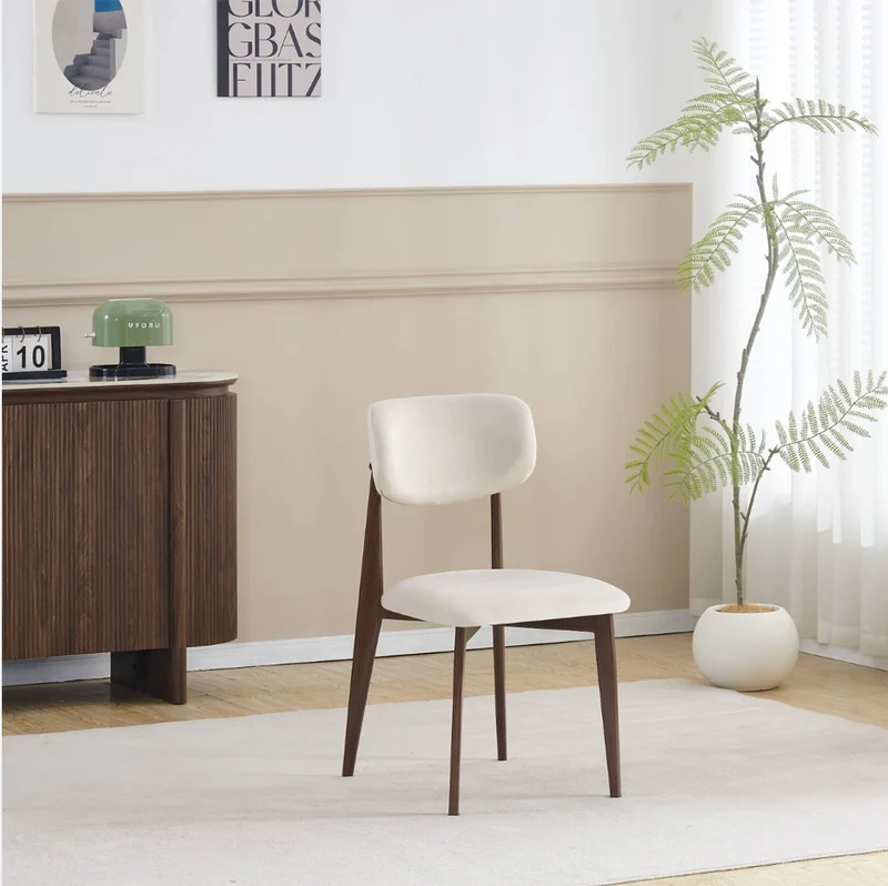 Chaise Linea pieds couleurs noyer tissu velours