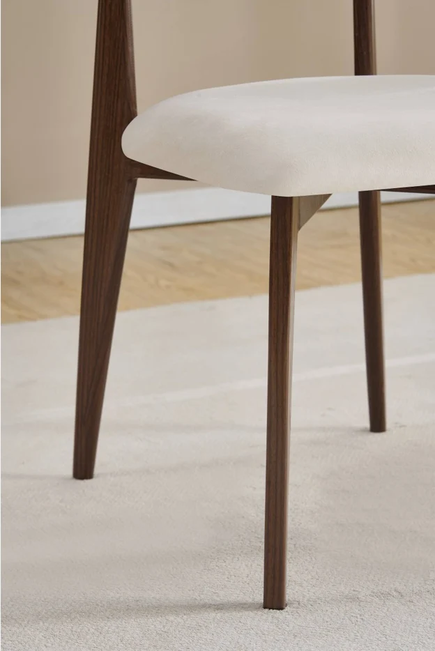 Chaise Linea pieds couleurs noyer tissu velours