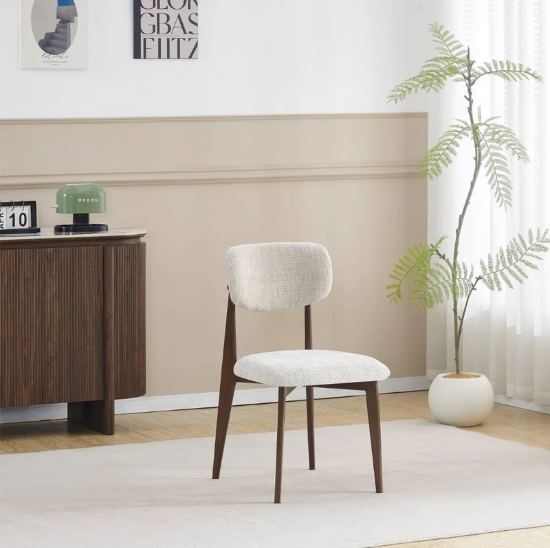 Chaise Linea pieds couleurs noyer tissu Marbella