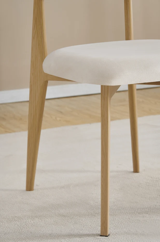 Chaise Linea pieds couleurs hêtre tissu velours