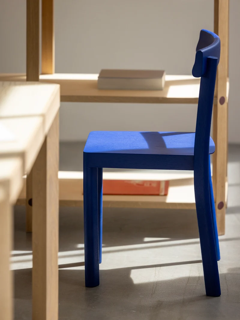 Chaise Galta chêne bleu C979