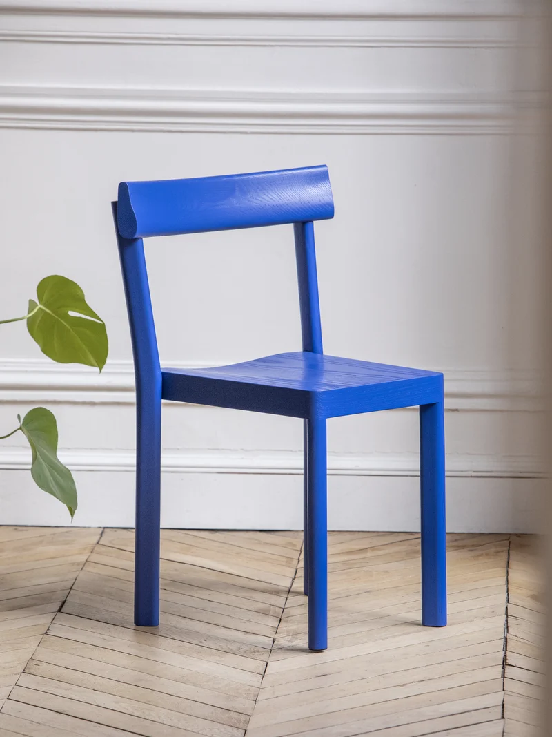 Chaise Galta chêne bleu C979