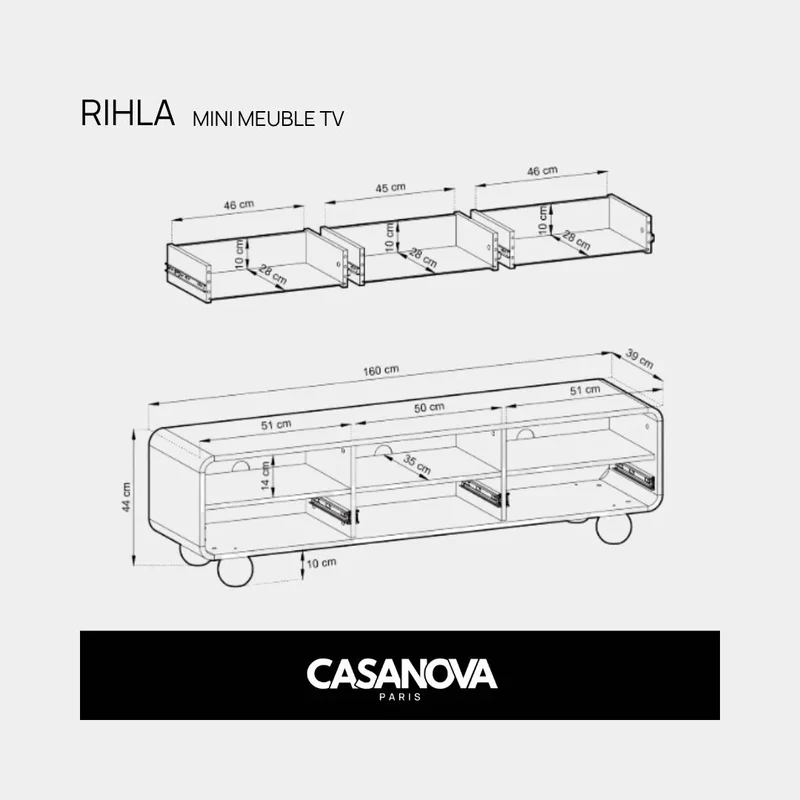 RIHLA - MINI MEUBLE TV