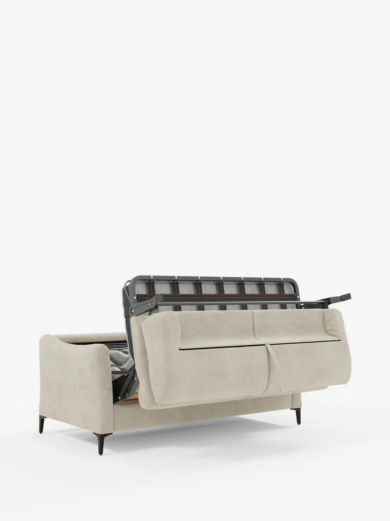 Dalia canapé-lit 2, 3 et 4 places avec matelas H18 en tissu velours moderne détachable anti-taches T30