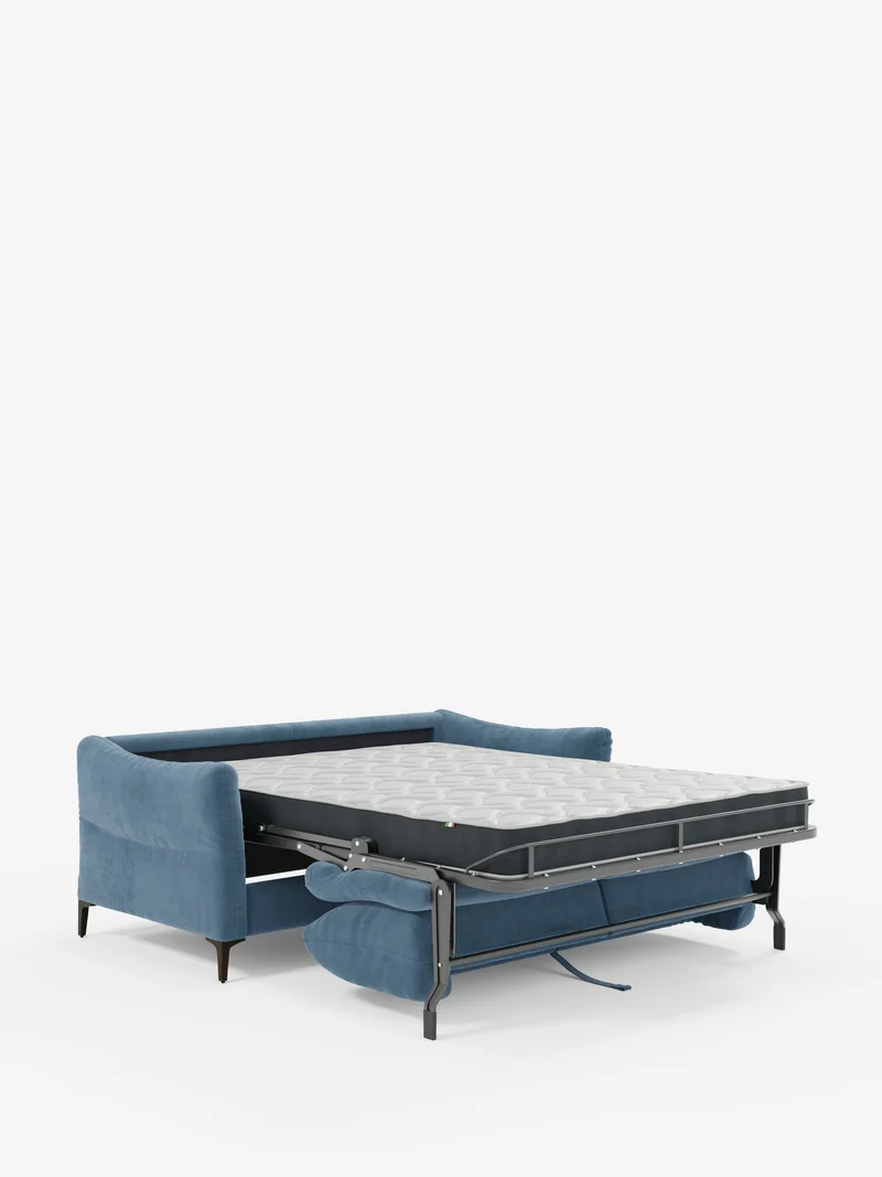 Dalia canapé-lit 2, 3 et 4 places avec matelas H18 en tissu velours moderne détachable anti-taches T30