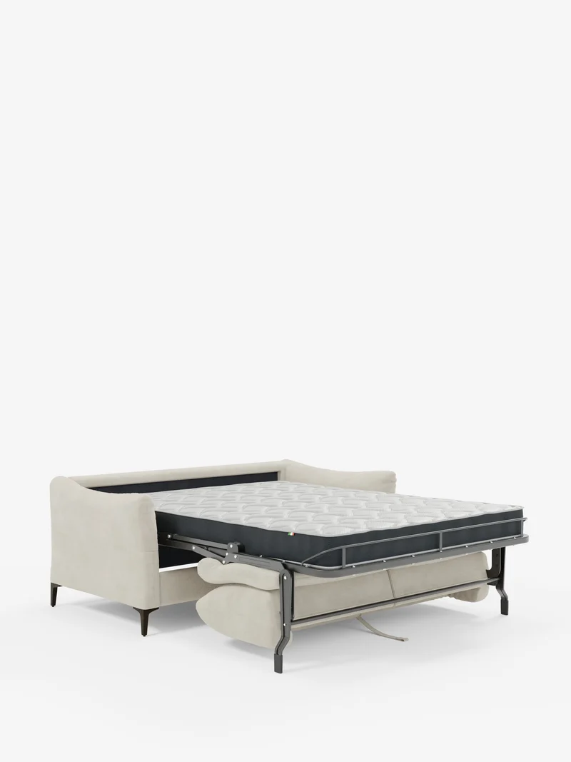 Dalia canapé-lit 2, 3 et 4 places avec matelas H18 en tissu velours moderne détachable anti-taches T30