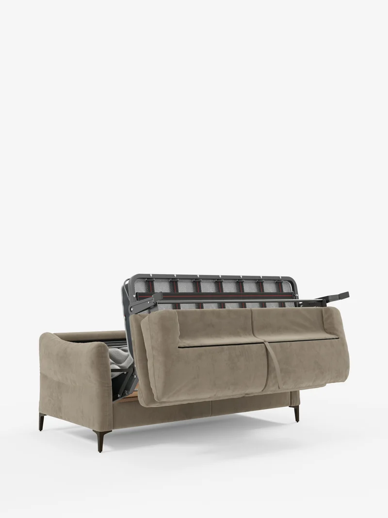 Dalia canapé-lit 2, 3 et 4 places avec matelas H18 en tissu velours moderne détachable anti-taches T30