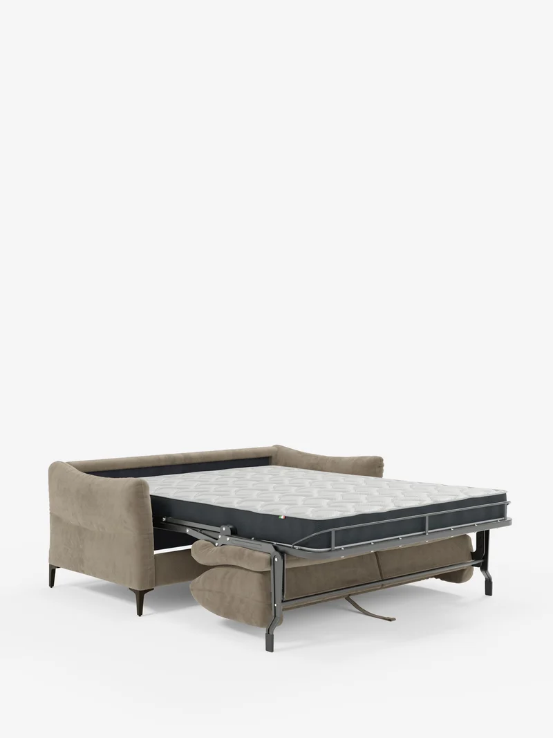 Dalia canapé-lit 2, 3 et 4 places avec matelas H18 en tissu velours moderne détachable anti-taches T30