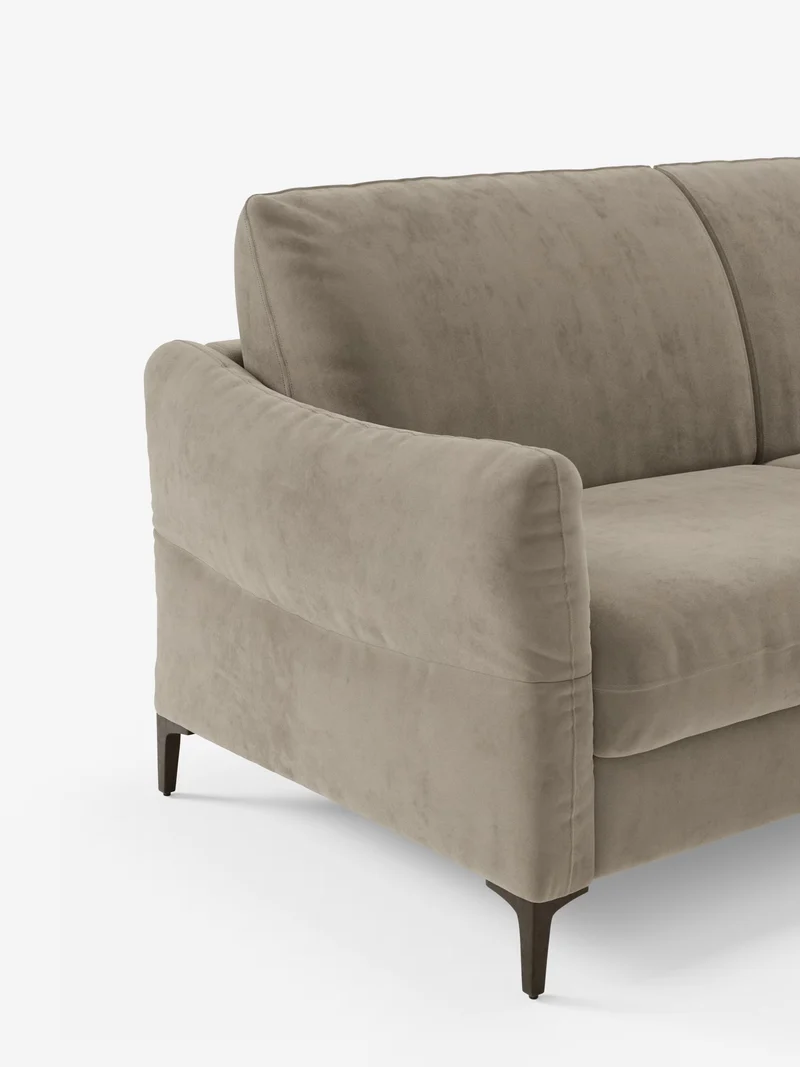 Dalia canapé-lit 2, 3 et 4 places avec matelas H18 en tissu velours moderne détachable anti-taches T30