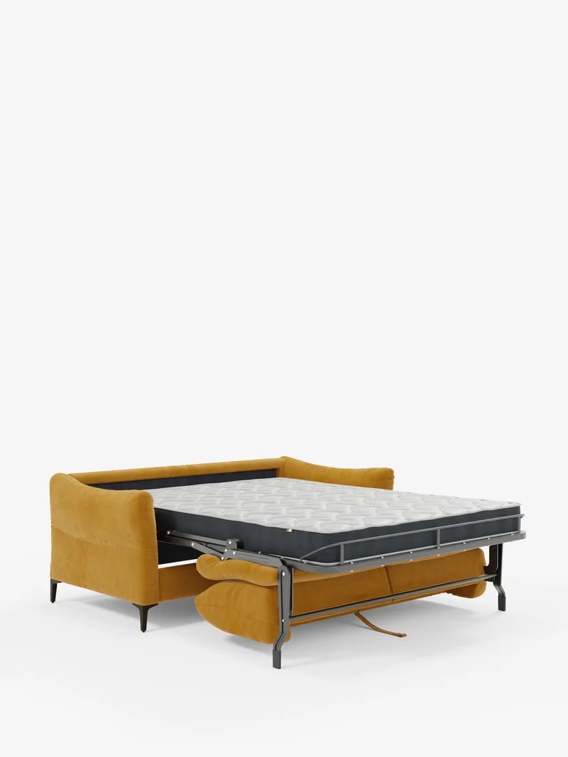 Dalia canapé-lit 2, 3 et 4 places avec matelas H18 en tissu velours moderne détachable anti-taches T30