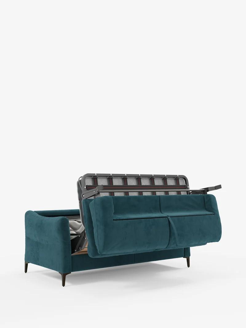 Dalia canapé-lit 2, 3 et 4 places avec matelas H18 en tissu velours moderne détachable anti-taches T30