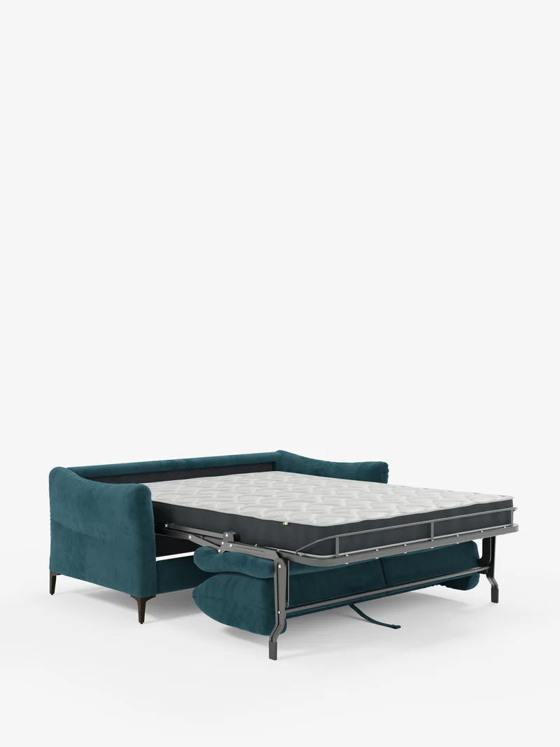 Dalia canapé-lit 2, 3 et 4 places avec matelas H18 en tissu velours moderne détachable anti-taches T30