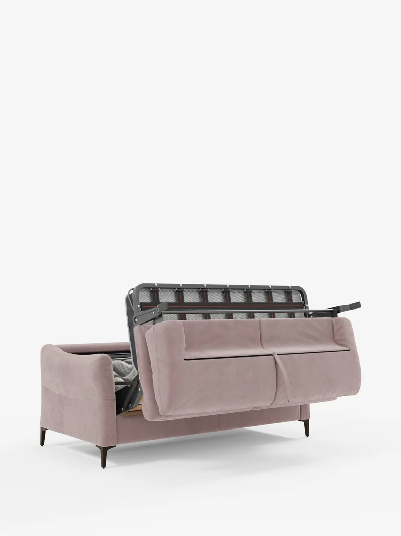 Dalia canapé-lit 2, 3 et 4 places avec matelas H18 en tissu velours moderne détachable anti-taches T30