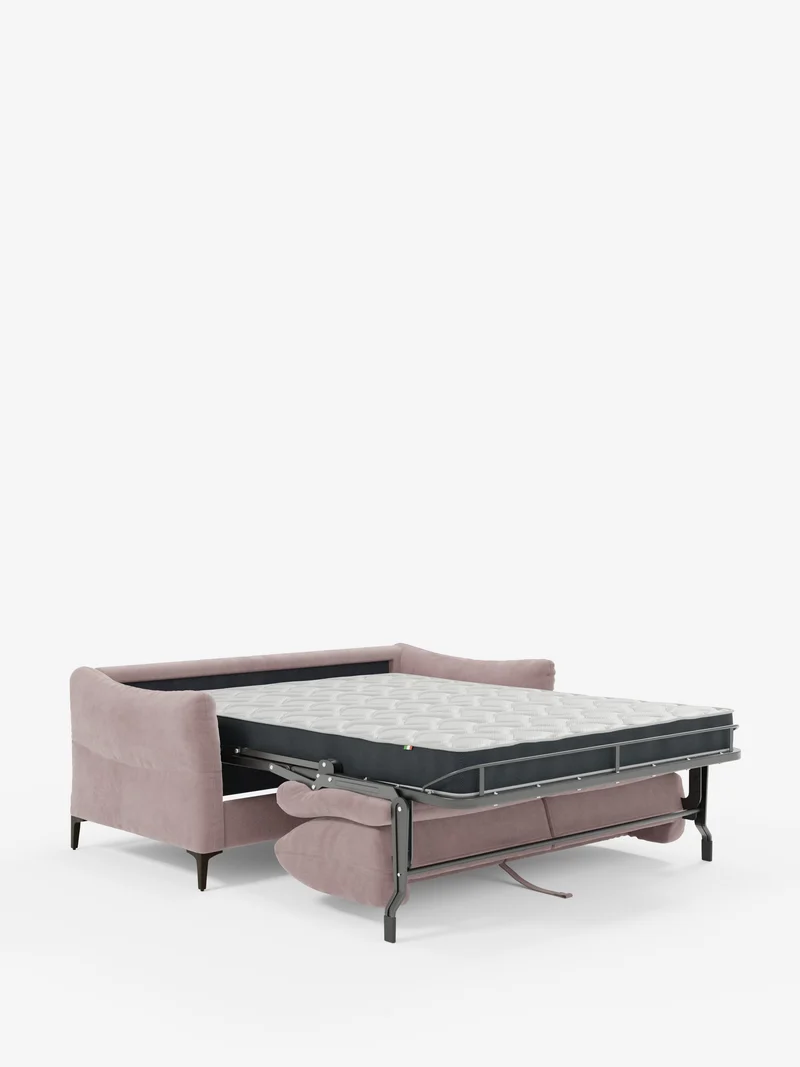 Dalia canapé-lit 2, 3 et 4 places avec matelas H18 en tissu velours moderne détachable anti-taches T30