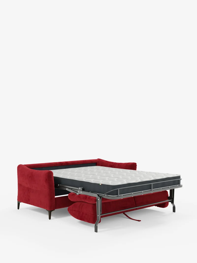 Dalia canapé-lit 2, 3 et 4 places avec matelas H18 en tissu velours moderne détachable anti-taches T30