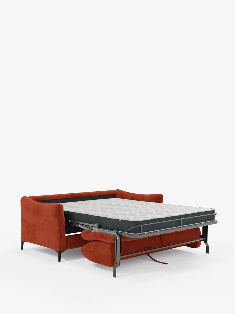 Dalia canapé-lit 2, 3 et 4 places avec matelas H18 en tissu velours moderne détachable anti-taches T30