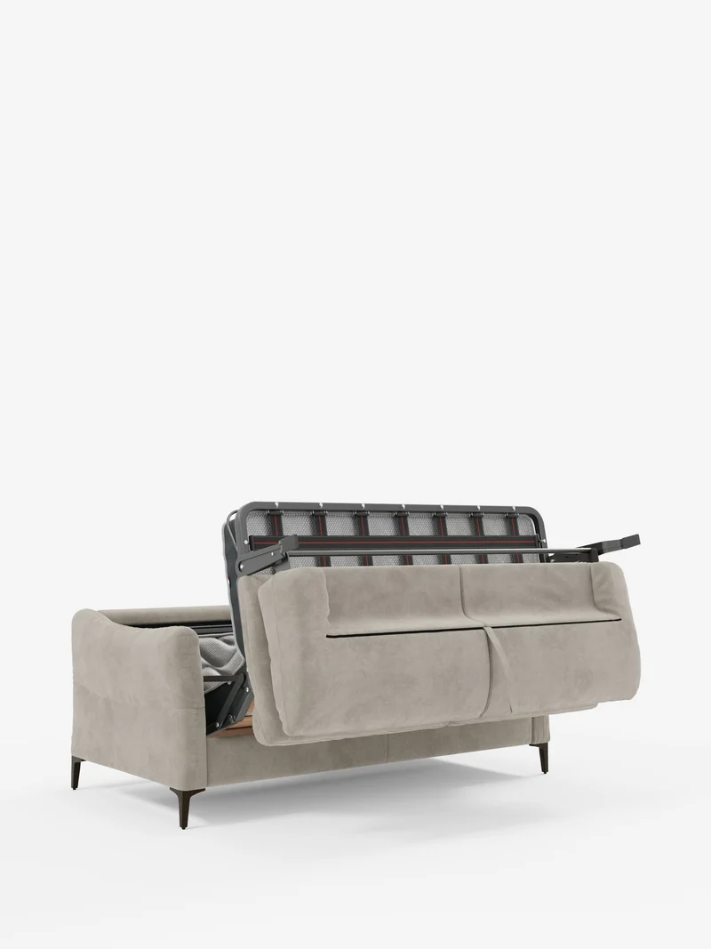 Dalia canapé-lit 2, 3 et 4 places avec matelas H18 en tissu velours moderne détachable anti-taches T30