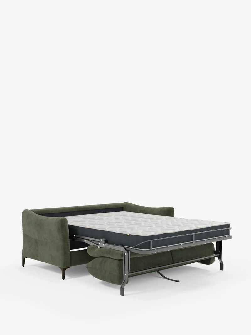 Dalia canapé-lit 2, 3 et 4 places avec matelas H18 en tissu velours moderne détachable anti-taches T30