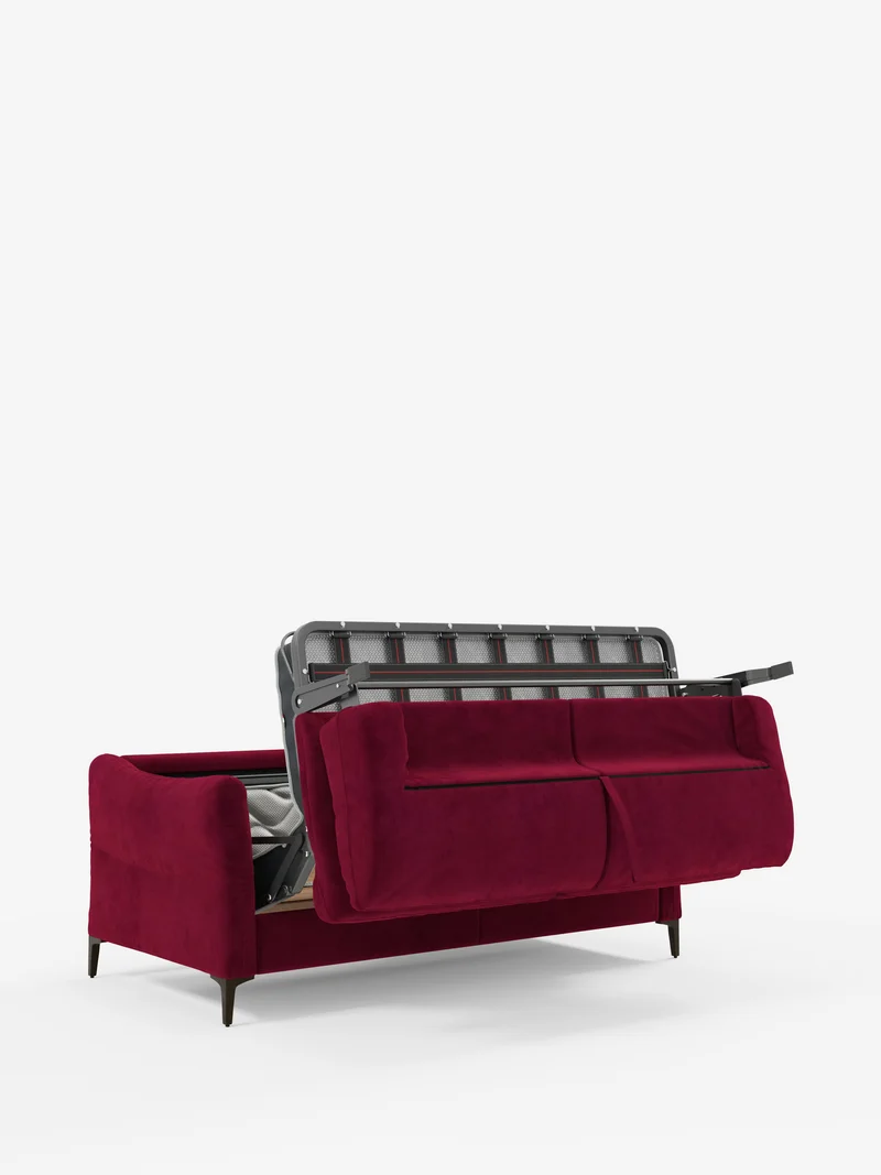 Dalia canapé-lit 2, 3 et 4 places avec matelas H18 en tissu velours moderne détachable anti-taches T30