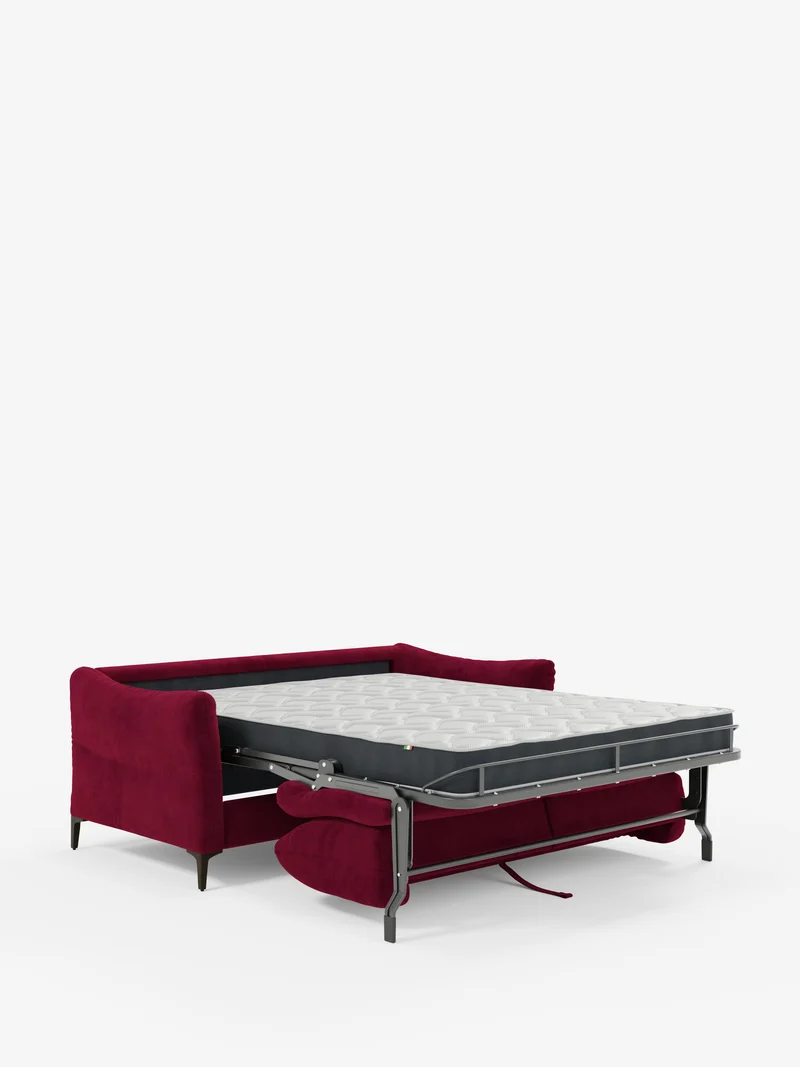 Dalia canapé-lit 2, 3 et 4 places avec matelas H18 en tissu velours moderne détachable anti-taches T30