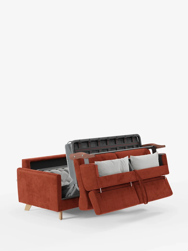 Francy canapé-lit avec appuie-têtes réglables - 100% déhoussable en élégant tissu anti-taches T30