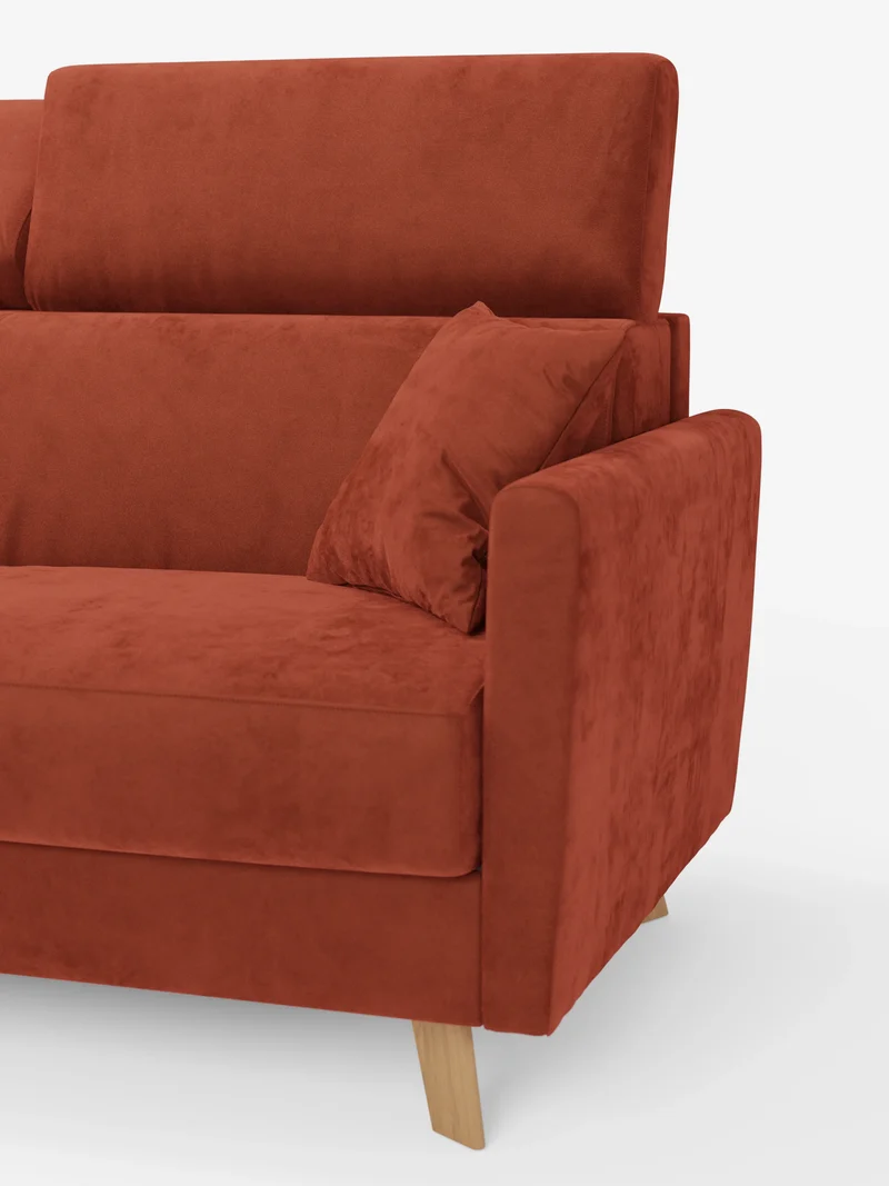 Francy canapé-lit avec appuie-têtes réglables - 100% déhoussable en élégant tissu anti-taches T30