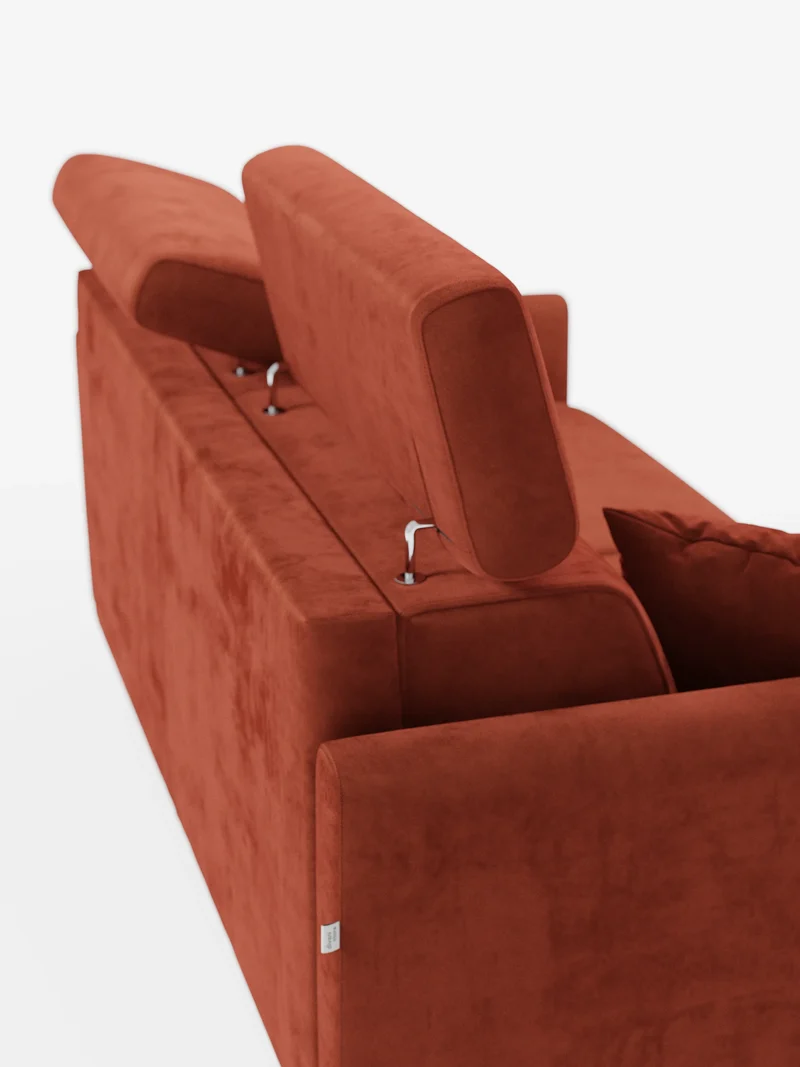 Francy canapé-lit avec appuie-têtes réglables - 100% déhoussable en élégant tissu anti-taches T30