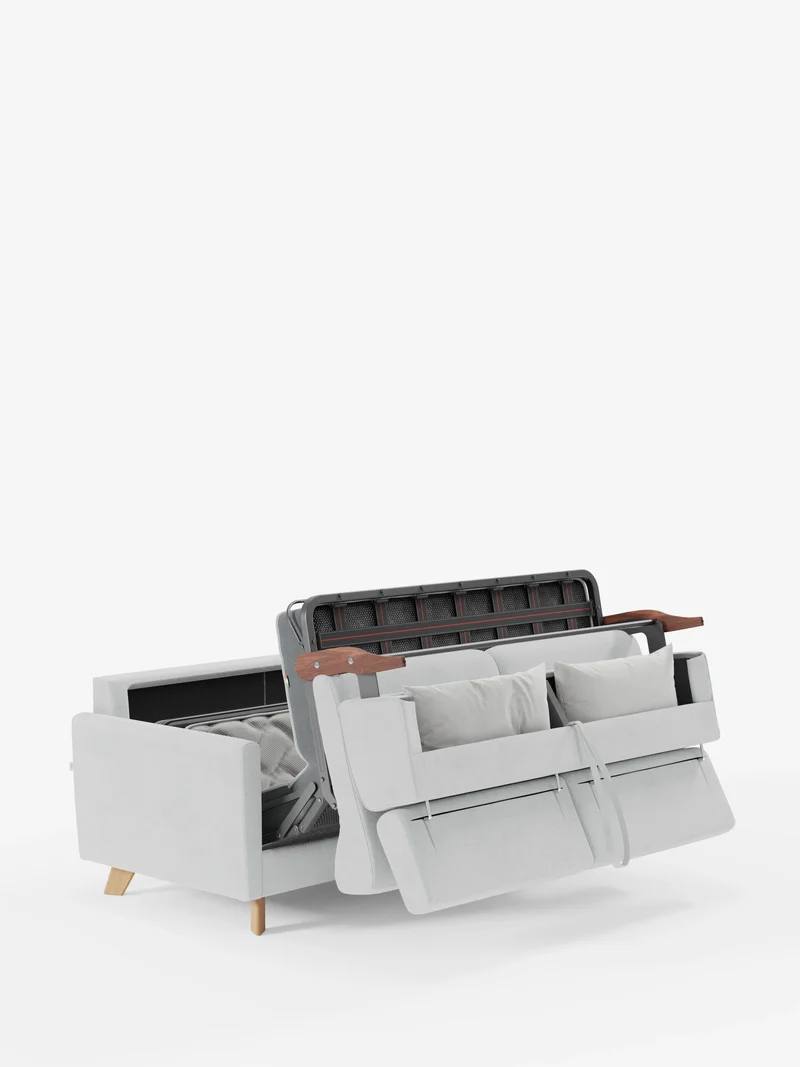 Francy canapé-lit avec appuie-têtes réglables - 100% déhoussable en élégant tissu anti-taches T30