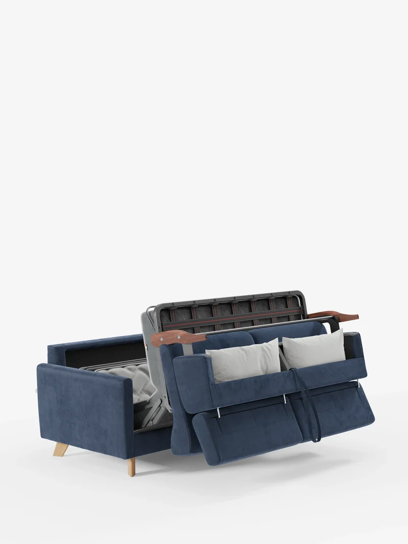 Francy canapé-lit avec appuie-têtes réglables - 100% déhoussable en élégant tissu anti-taches T30