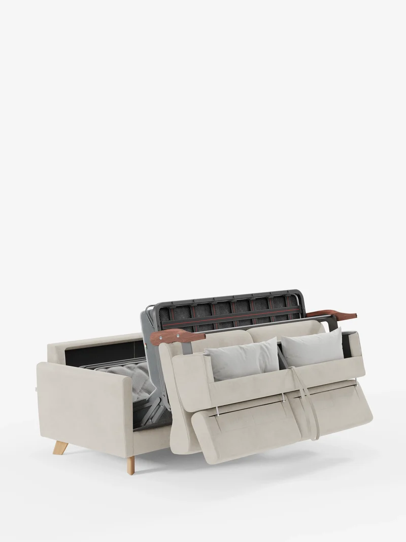 Francy canapé-lit avec appuie-têtes réglables - 100% déhoussable en élégant tissu anti-taches T30