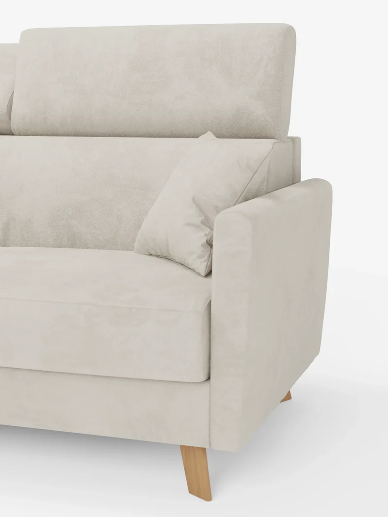 Francy canapé-lit avec appuie-têtes réglables - 100% déhoussable en élégant tissu anti-taches T30