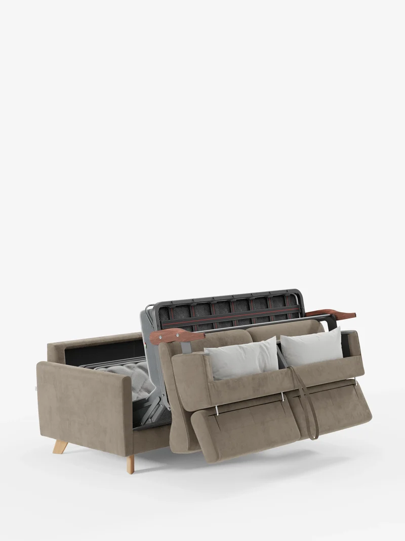 Francy canapé-lit avec appuie-têtes réglables - 100% déhoussable en élégant tissu anti-taches T30