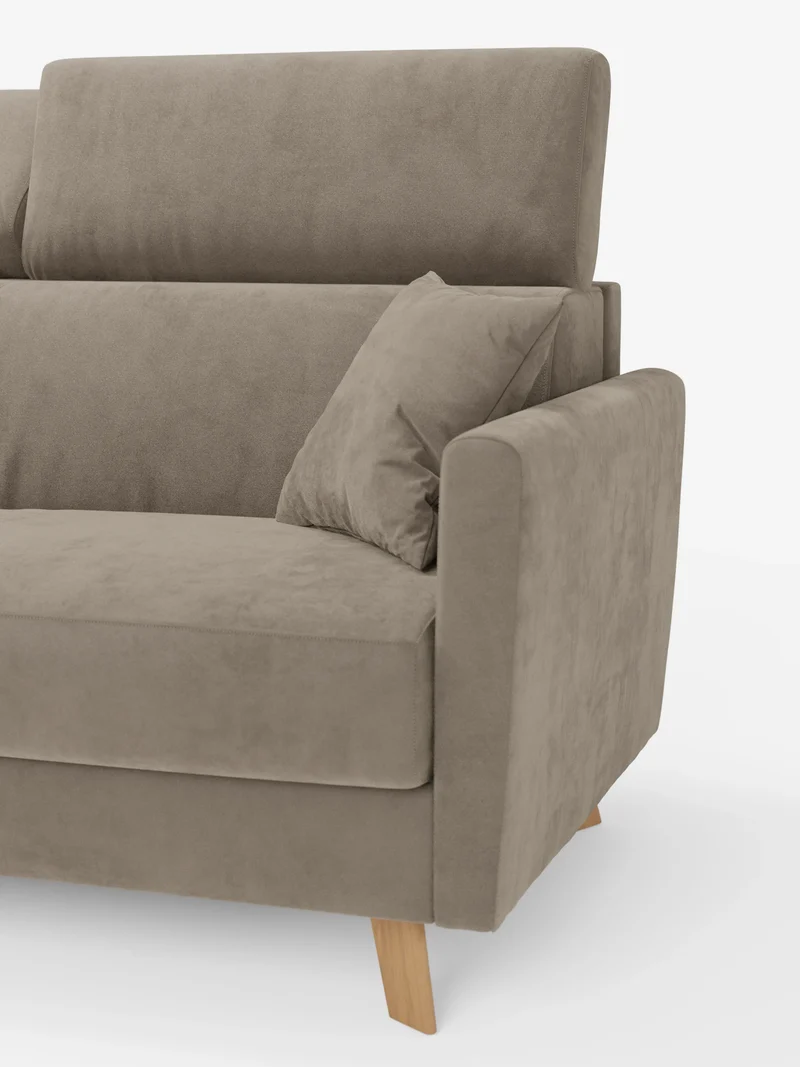 Francy canapé-lit avec appuie-têtes réglables - 100% déhoussable en élégant tissu anti-taches T30