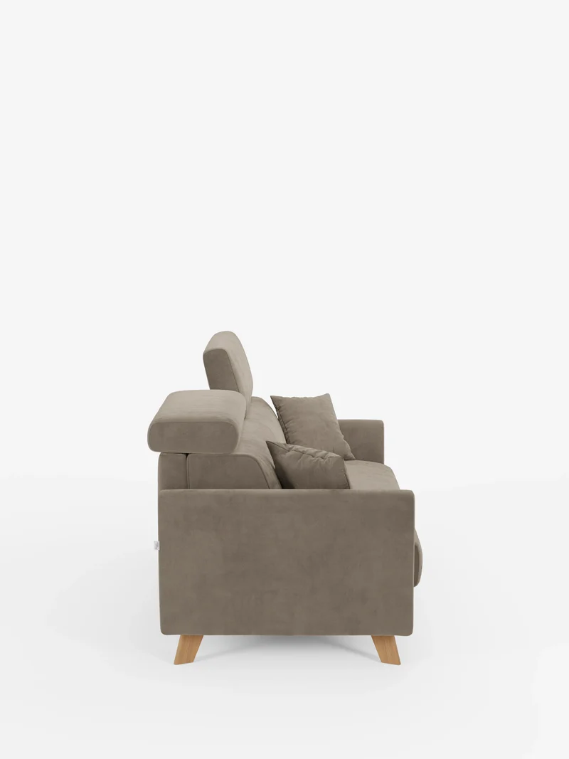 Francy canapé-lit avec appuie-têtes réglables - 100% déhoussable en élégant tissu anti-taches T30