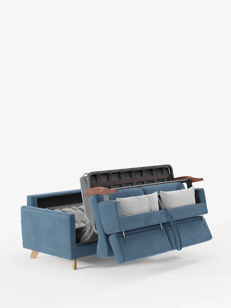 Francy canapé-lit avec appuie-têtes réglables - 100% déhoussable en élégant tissu anti-taches T30