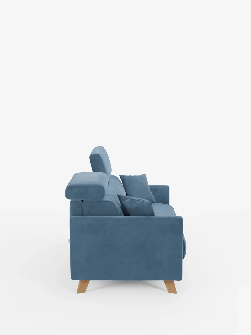 Francy canapé-lit avec appuie-têtes réglables - 100% déhoussable en élégant tissu anti-taches T30