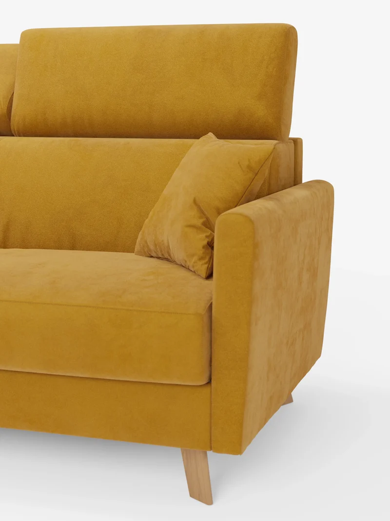 Francy canapé-lit avec appuie-têtes réglables - 100% déhoussable en élégant tissu anti-taches T30