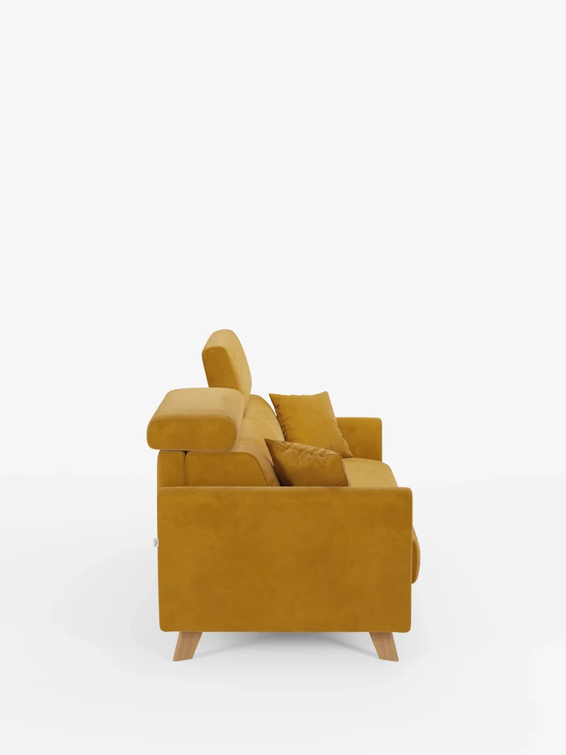 Francy canapé-lit avec appuie-têtes réglables - 100% déhoussable en élégant tissu anti-taches T30