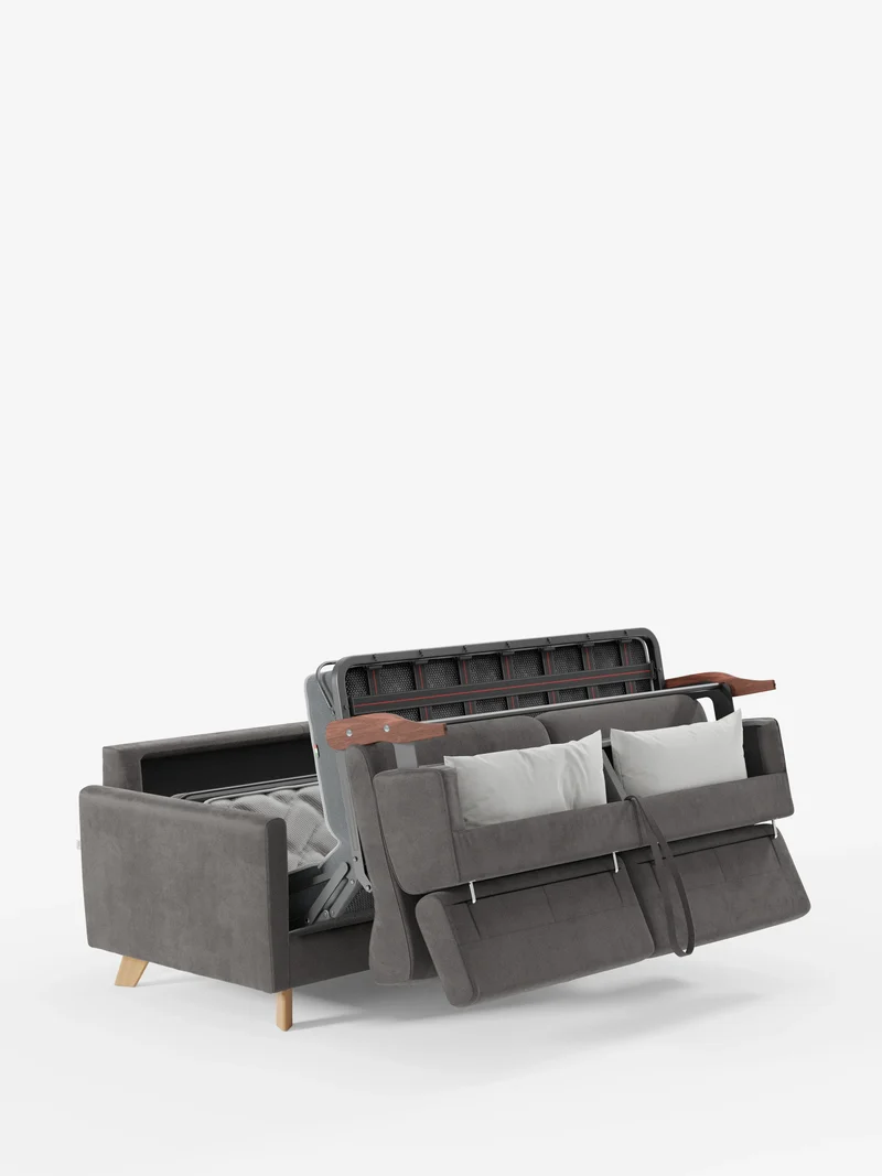 Francy canapé-lit avec appuie-têtes réglables - 100% déhoussable en élégant tissu anti-taches T30