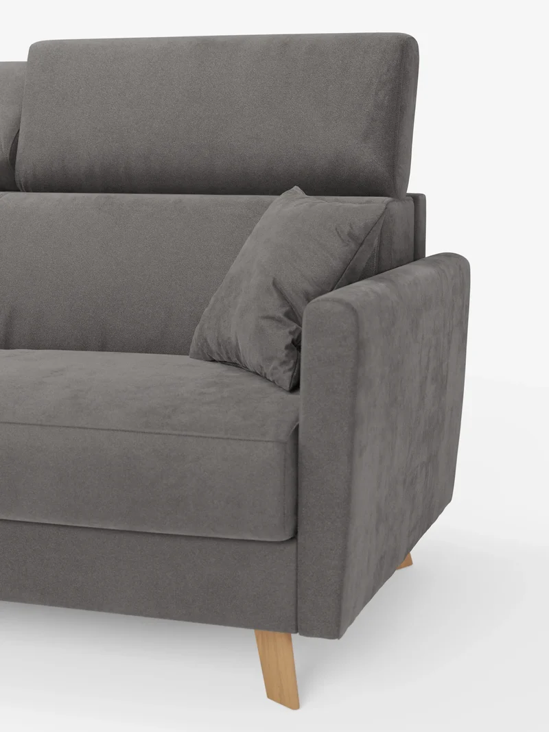 Francy canapé-lit avec appuie-têtes réglables - 100% déhoussable en élégant tissu anti-taches T30